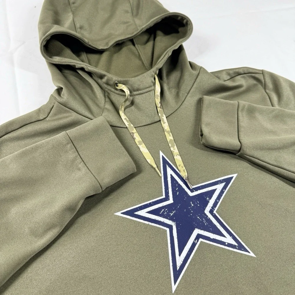 Dallas‎ Cowboys Nike Therma-FIT Salute Service Hoodie 2022 Men's Large Camo NFL